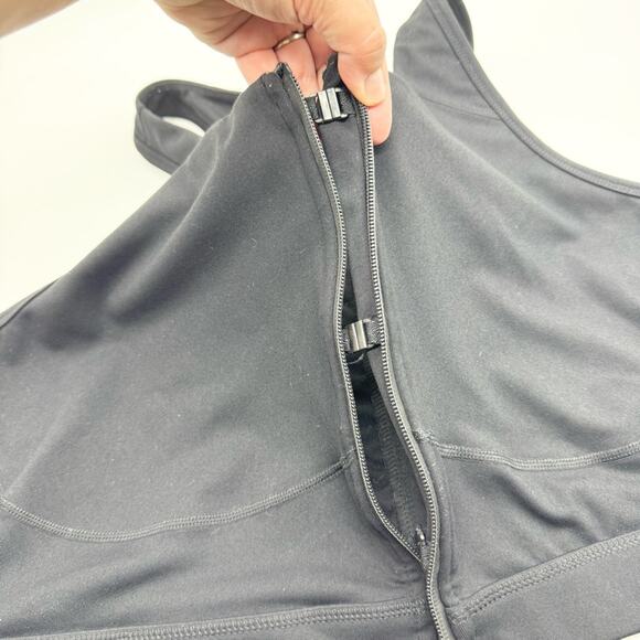 Torrid Low-Impact Wireless Zip-Front Active Sports Bra Black Plus Sz 3X Yoga Gym - Picture 6 of 10